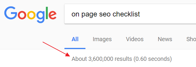 On-Page SEO Search Results