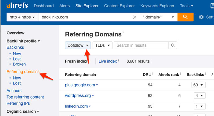 Finding all your competitor backlinks with Ahrefs Site Exploer