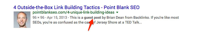 Example of Brian Dean guest post placement