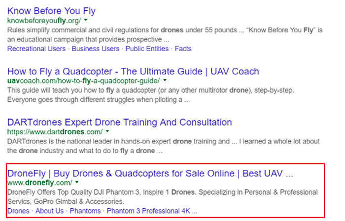 Drone Google search