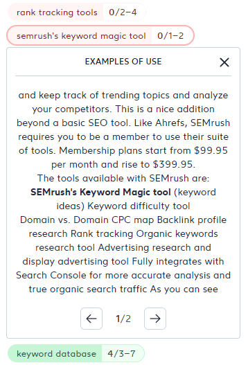 Surfer SEO s،ws ،w compe،ors are using NLP terms in their content for added context